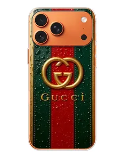 Чохол для iPhone 17 Pro Max з картинкою «Gucci — фірмова смуга та золото»