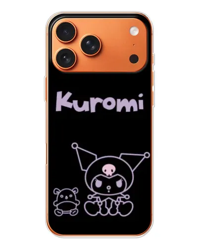 Чехол для iPhone 17 Pro Max с картинкой «Kuromi — черный минимализм»