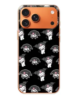 Чехол для iPhone 17 Pro Max с картинкой «Черный паттерн Kuromi»