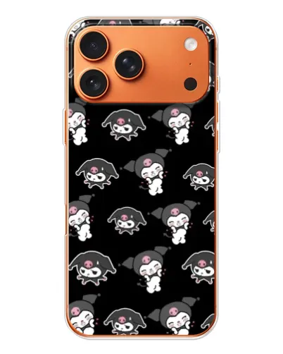 Чехол для iPhone 17 Pro Max с картинкой «Черный паттерн Kuromi»
