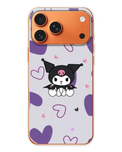 Чехол для iPhone 17 Pro Max с картинкой «Kuromi и лавандовые сердца»