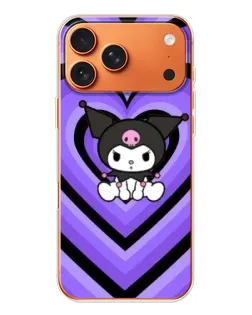 Чехол для iPhone 17 Pro Max с картинкой «Kuromi и фиолетовые сердца»