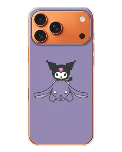Чехол для iPhone 17 Pro Max с картинкой «Kuromi на лиловом фоне»