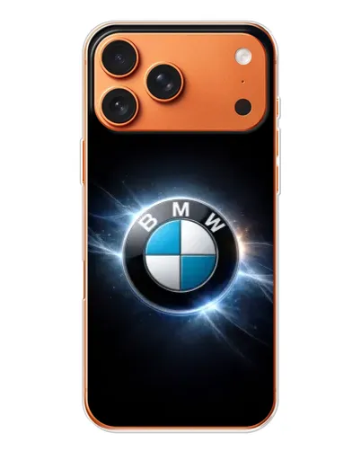 Чехол для iPhone 17 Pro Max с картинкой «BMW — неоновое сияние»
