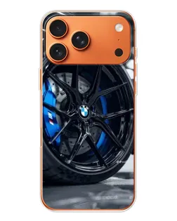Чехол для iPhone 17 Pro Max с картинкой «Колесо BMW вблизи»