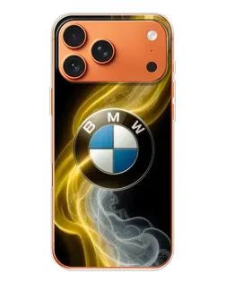 Чехол для iPhone 17 Pro Max с картинкой «Золотистый дым BMW»