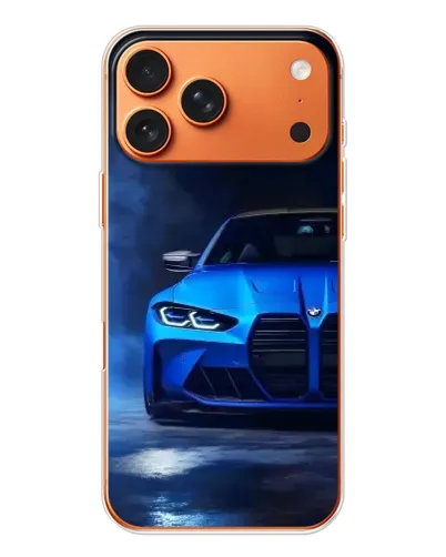 Чехол для iPhone 17 Pro Max с картинкой «Голубая BMW M4»