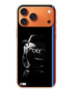 Чехол для iPhone 17 Pro Max с картинкой «Силуэт BMW в темноте»