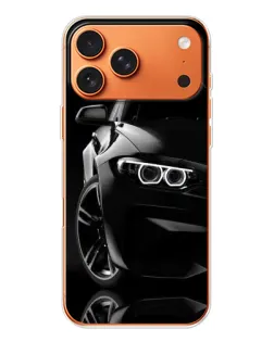 Чехол для iPhone 17 Pro Max с картинкой «Черная BMW — профиль»