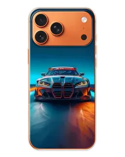 Чехол для iPhone 17 Pro Max с картинкой «BMW — огни неона»