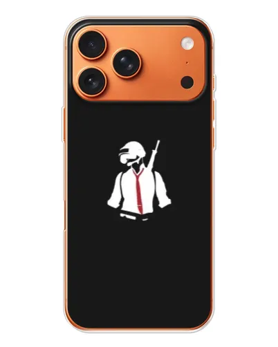 Чехол для iPhone 17 Pro Max с картинкой «PUBG — силуэт воина»