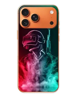 Чехол для iPhone 17 Pro Max с картинкой «PUBG — огненный воин»