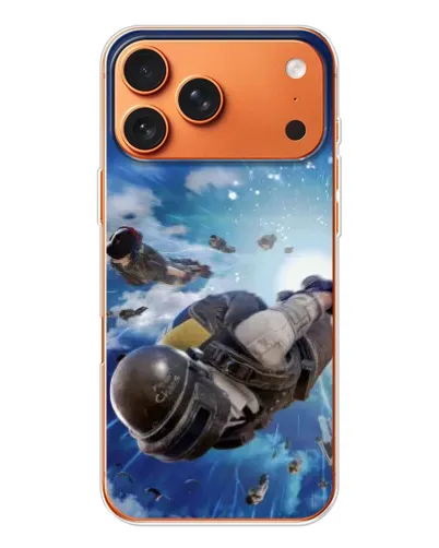 Чехол для iPhone 17 Pro Max с картинкой «Десант PUBG — прыжок»