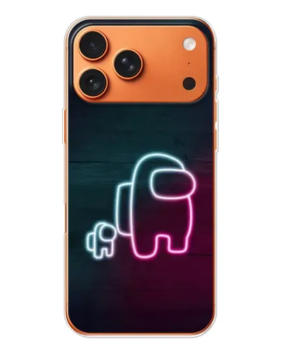 Чехол для iPhone 17 Pro Max с картинкой «Among Us неон-арт»