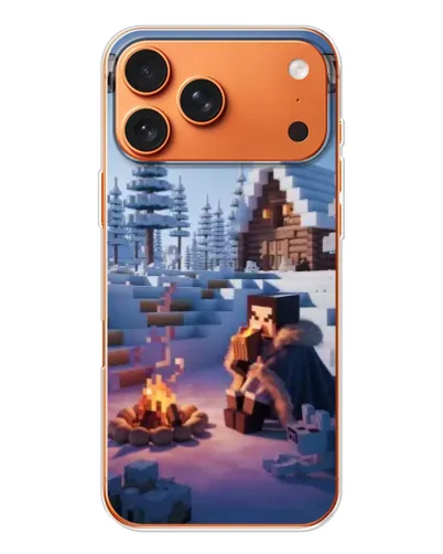 Чехол для iPhone 17 Pro Max с картинкой «Зимний Minecraft» Чехол для iPhone 17 Pro Max с картинкой «Зимний Minecraft»
