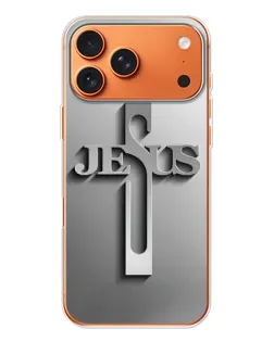 Чехол для iPhone 17 Pro Max с картинкой «Металлический крест Jesus»