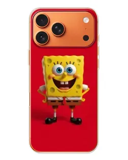 Чехол для iPhone 17 Pro Max с картинкой «Спанч Боб на красном»
