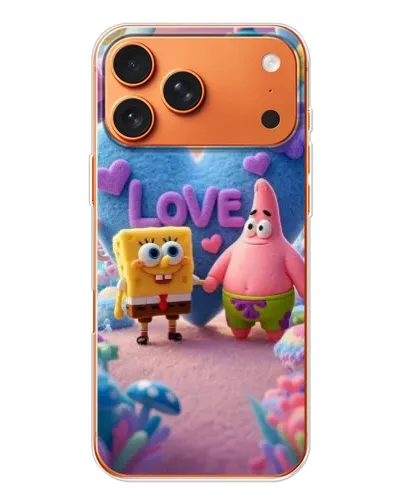 Чехол для iPhone 17 Pro Max с картинкой «Губка Боб Патрик»
