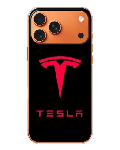 Чехол для iPhone 17 Pro Max с картинкой «Tesla Red Logo»