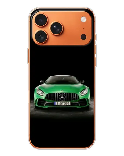 Чехол для iPhone 17 Pro Max с картинкой «Mercedes — неоновый лого»