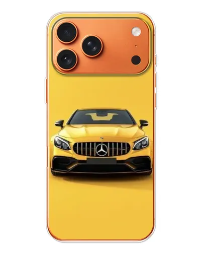 Чехол для iPhone 17 Pro Max с картинкой «Желтый Mercedes GT»