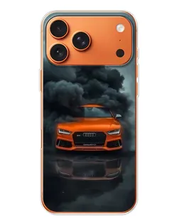 Чехол для iPhone 17 Pro Max с картинкой «Audi в облаках дыма»