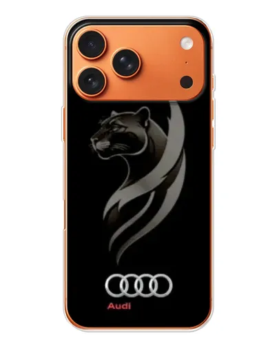 Чехол для iPhone 17 Pro Max с картинкой «Графика — пантера и Audi»