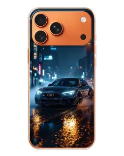 Чехол для iPhone 17 Pro Max с картинкой «Ночной город и Audi»