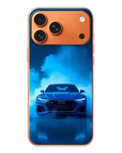 Чехол для iPhone 17 Pro Max с картинкой «Audi — голубая энергия»