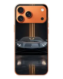 Чехол для iPhone 17 Pro Max с картинкой «Lamborghini золотые линии»