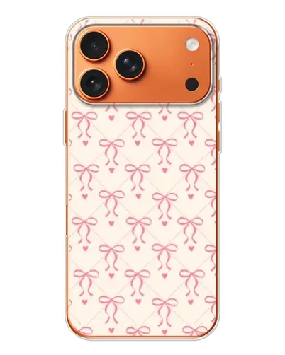 Чехол для iPhone 17 Pro Max с картинкой «Розовые бантики Coquette»