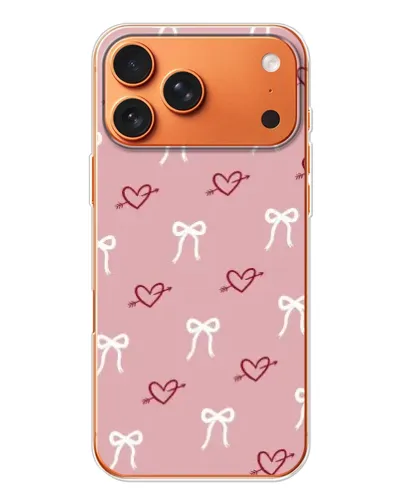 Чехол для iPhone 17 Pro Max с картинкой «Сердца и банты»