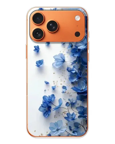 Чехол для iPhone 17 Pro Max с картинкой «Голубой цветочный каскад»