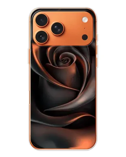 Чехол для iPhone 17 Pro Max с картинкой «Шелковая черная роза»