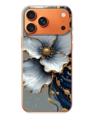 Чохол для iPhone 17 Pro Max з картинкою «Біла квітка та золотий флюїд» Чохол для iPhone 17 Pro Max з картинкою «Біла квітка та золотий флюїд»