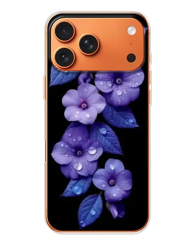 Чехол для iPhone 17 Pro Max с картинкой «Фиолетовые цветы с росою»