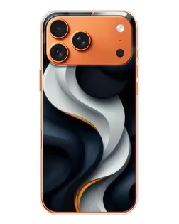 Чехол для iPhone 17 Pro Max с картинкой «Объемные черно-белые ленты» Чехол для iPhone 17 Pro Max с картинкой «Объемные черно-белые ленты»