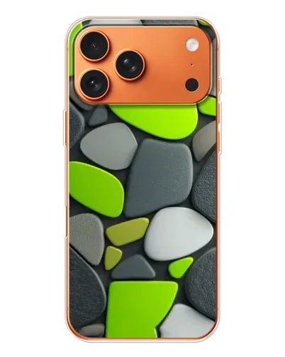 Чехол для iPhone 17 Pro Max с картинкой «Яркая неоновая галька»