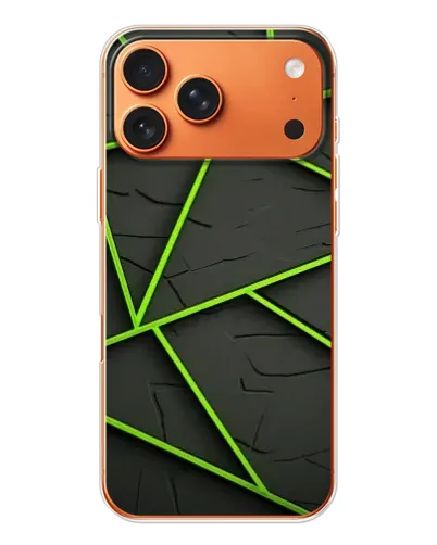 Чехол для iPhone 17 Pro Max с картинкой «Зеленые геометрические линии»