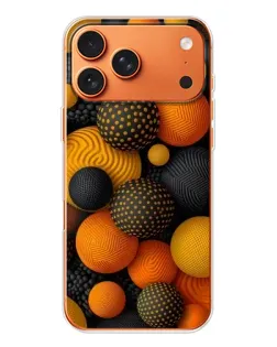 Чехол для iPhone 17 Pro Max с картинкой «Объемные оранжевые сферы» Чехол для iPhone 17 Pro Max с картинкой «Объемные оранжевые сферы»