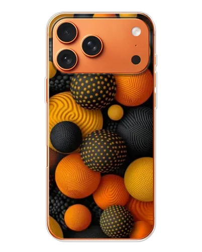 Чехол для iPhone 17 Pro Max с картинкой «Объемные оранжевые сферы»