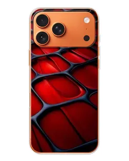 Чехол для iPhone 17 Pro Max с картинкой «Красная глянцевая сетка» Чехол для iPhone 17 Pro Max с картинкой «Красная глянцевая сетка»
