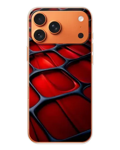 Чехол для iPhone 17 Pro Max с картинкой «Красная глянцевая сетка»