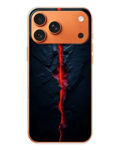 Чехол для iPhone 17 Pro Max с картинкой «Kрасная лавовая трещина»