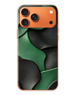 Чехол для iPhone 17 Pro Max с картинкой «Зеленые кожаные волны» Чехол для iPhone 17 Pro Max с картинкой «Зеленые кожаные волны»