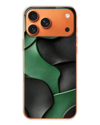 Чехол для iPhone 17 Pro Max с картинкой «Зеленые кожаные волны»