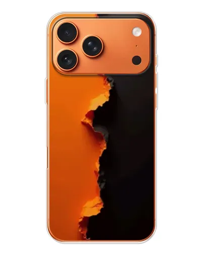 Чехол для iPhone 17 Pro Max с картинкой «Оранжевый разлом»