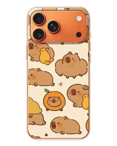 Чехол для iPhone 17 Pro Max с картинкой «Капибары с апельсинами»