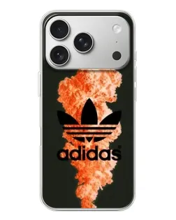 Чехол для iPhone 17 Pro с картинкой «Оранжевый дым Adidas»