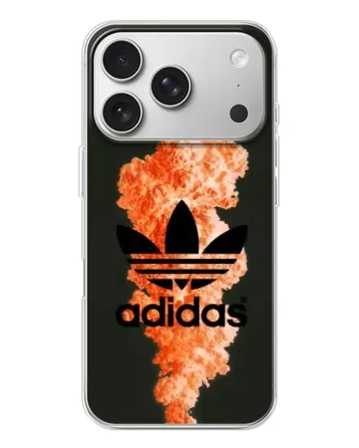 Чехол для iPhone 17 Pro с картинкой «Оранжевый дым Adidas»